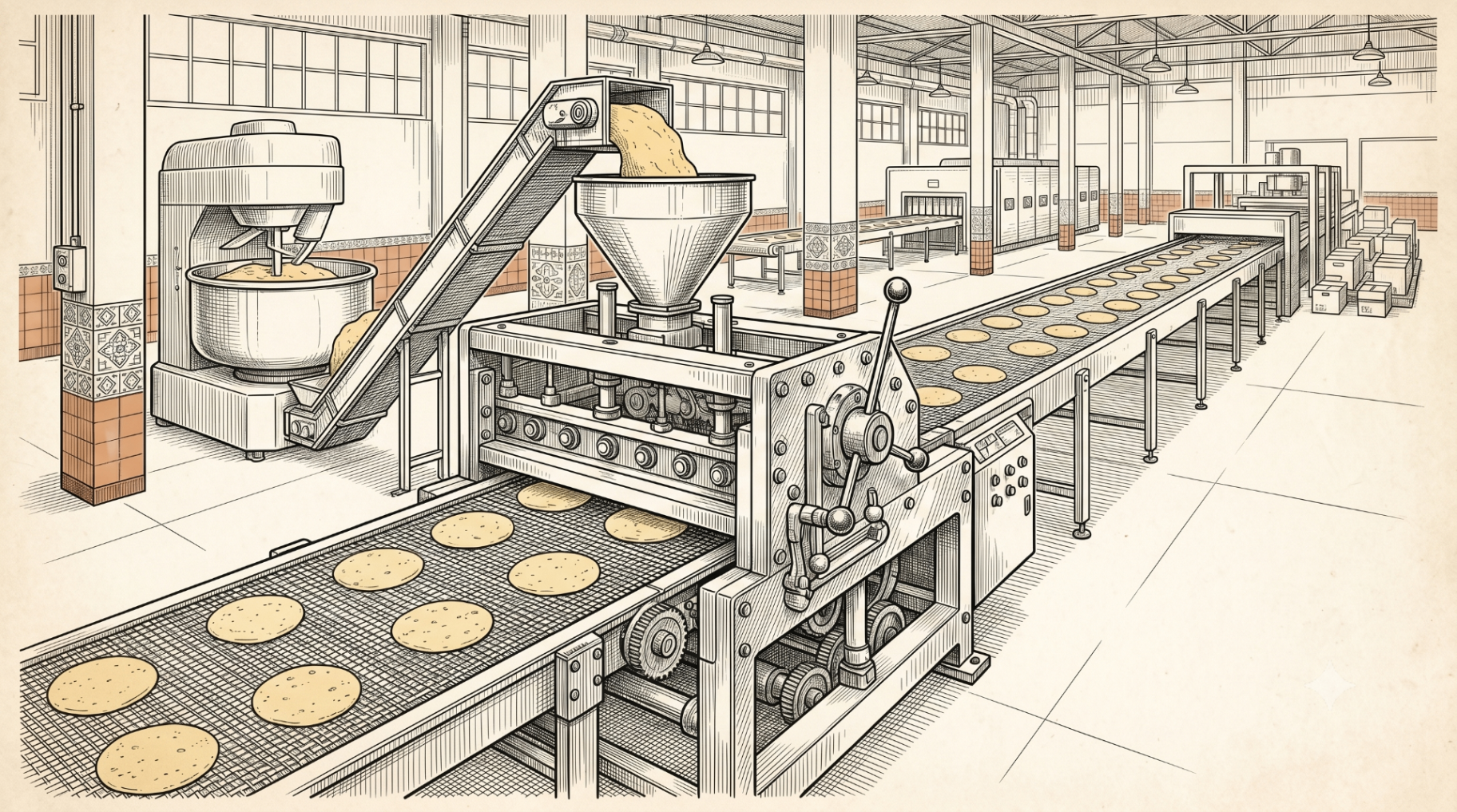 Obrador de tortilla — línea de producción artesanal